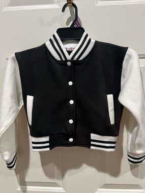 Kids Black & White Varsity Jacket - Unbranded